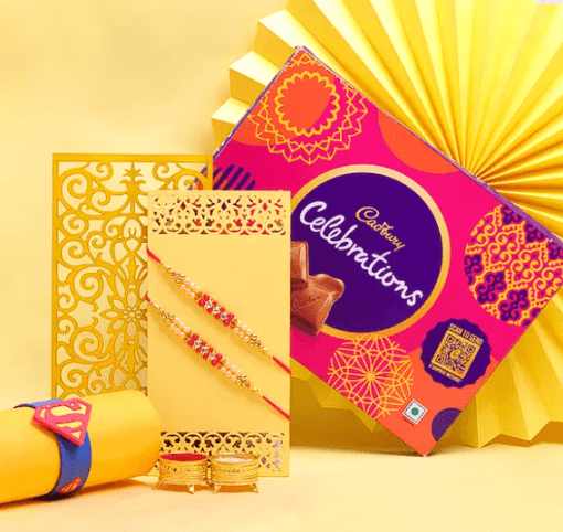 Cadbury Chocolate With 3 Set Of Rakhi