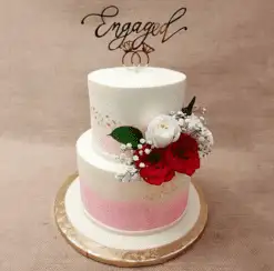 Beautiful Engagement Cake