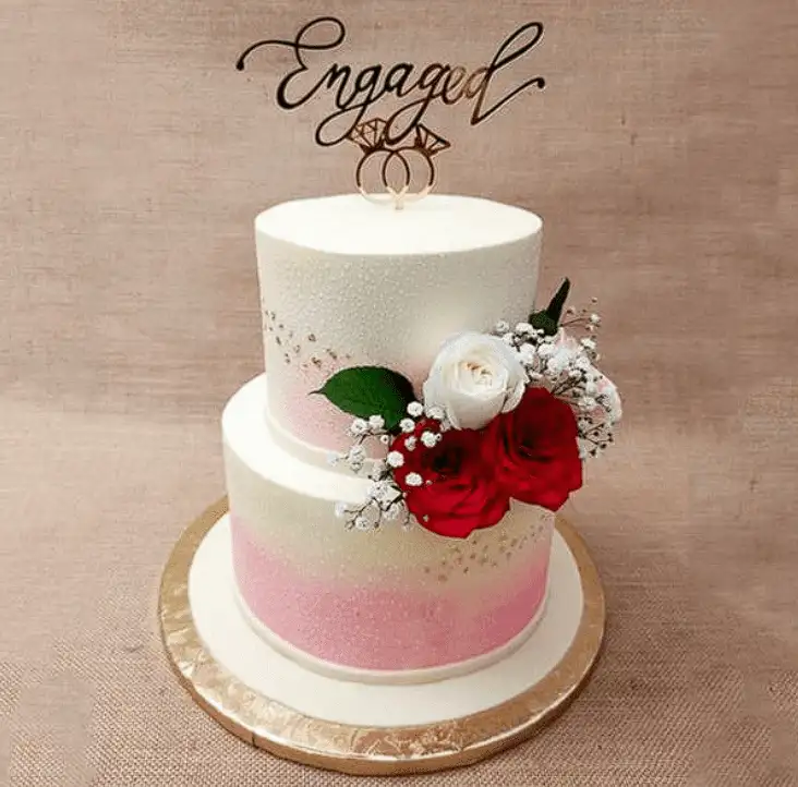 Beautiful Engagement Cake