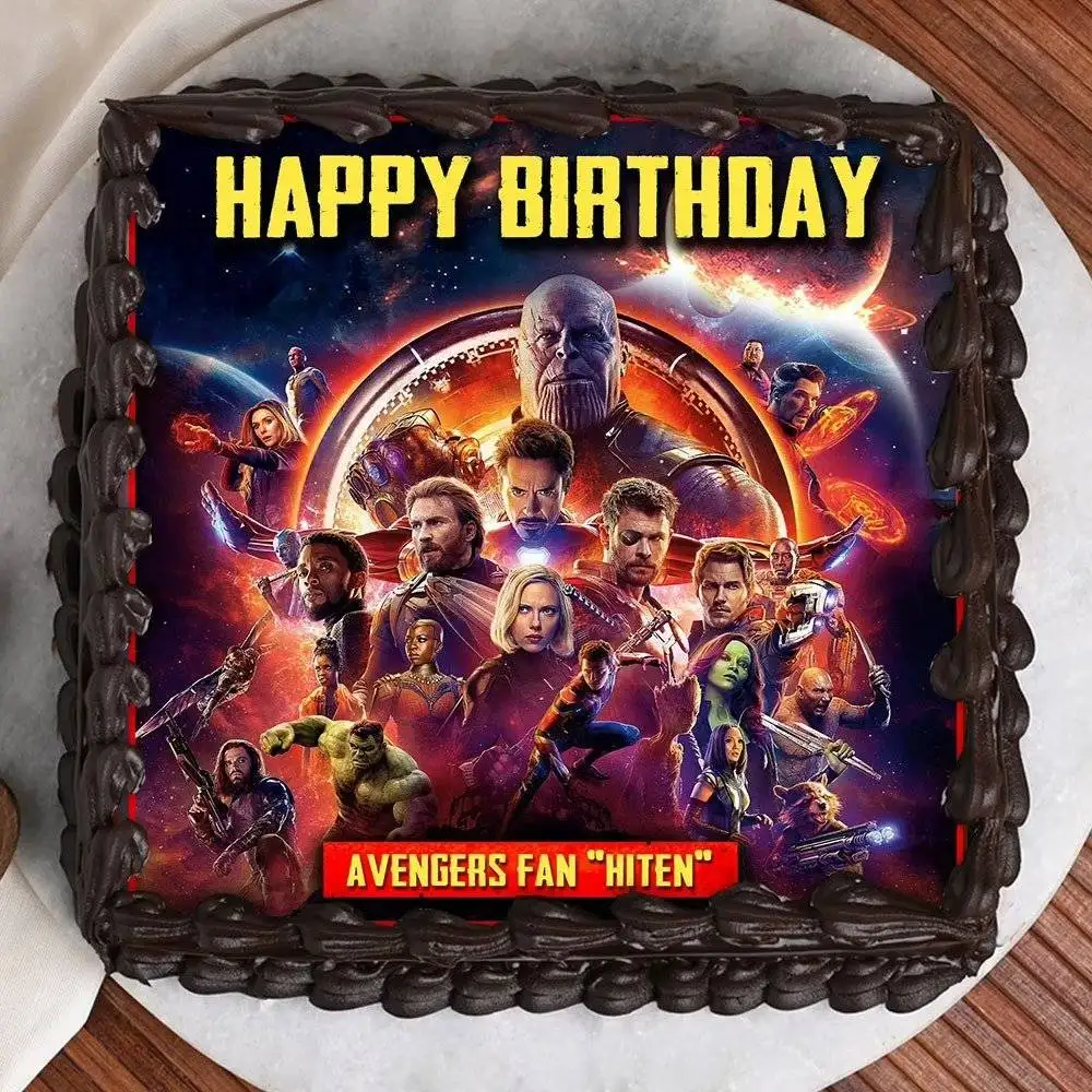 Square Avengers Photo Cake - Image 2