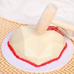 Velvet Heart Shaped Pinata Cake1