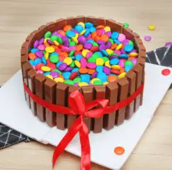 Kitkat gems cake with red roses - Image 2
