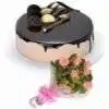 cake and roses bouquet