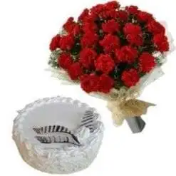 Carnations with Vanilla Cake