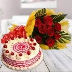 Cherry Pool With Bouquet