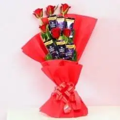 Bouquet Of Rose and Chocolates