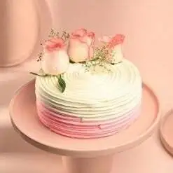 Pink Rose Vanilla Cake