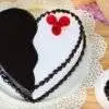 heart shaped choco vanilla cake a
