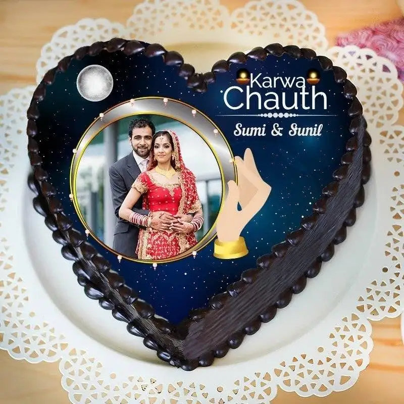 Karwa Chauth Photo Cake - Image 2