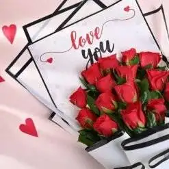 Alternative view of Lovely Roses Bunch With Teddy