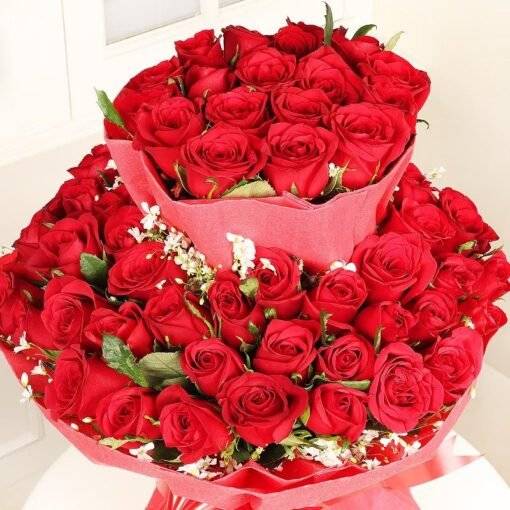 Two Layer Roses Bunch For Karwa Chauth - Image 2