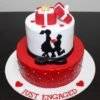 love theme engagement cake