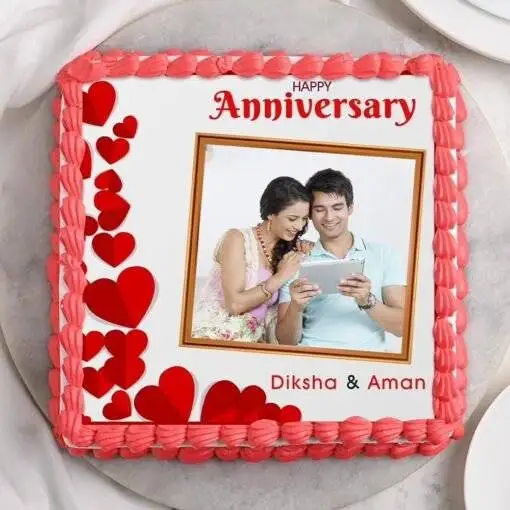 Marriage Anniversary Photo Cake - Image 2
