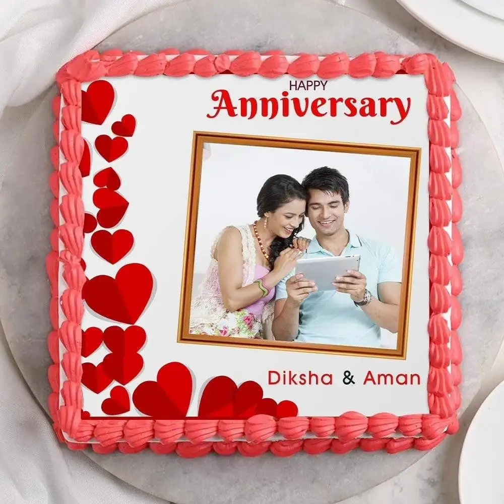 Marriage Anniversary Photo Cake - Image 2