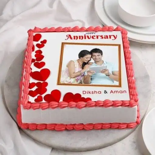 Marriage Anniversary Photo Cake