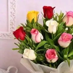 Alternative view of Colorful Rose Bouquet With Rakhi