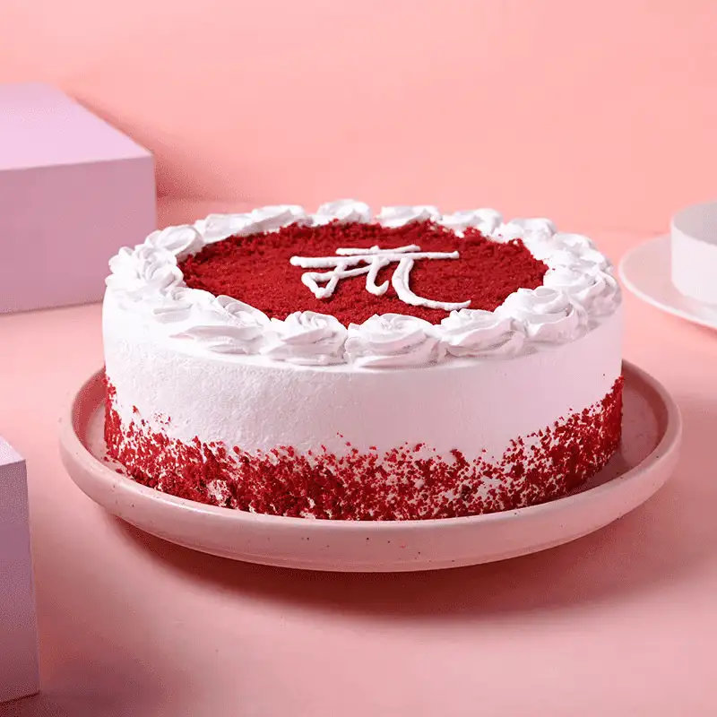 Red Velvet Maa Designer Cake - Image 2