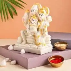 Alternative view of Marble Shiva Family Idol