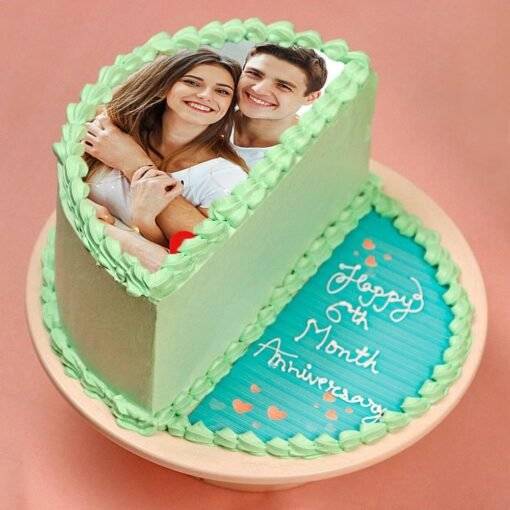 six months together half photo cake cake2722flav A