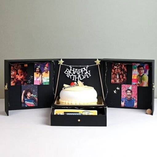 sq birthday box of cake and personalised pictures surprise2584 B 0