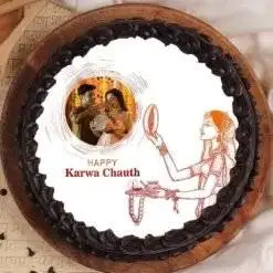 Alternative view of Unique Karwa Chauth Photo Cake