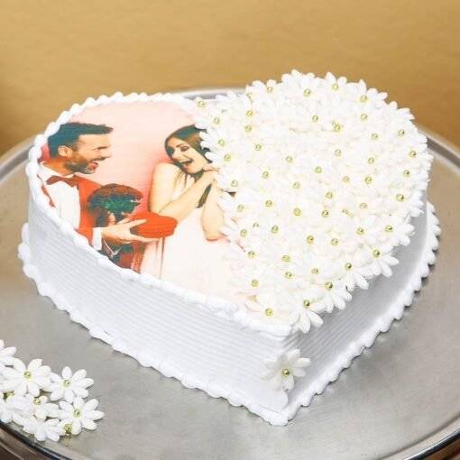 sq multi flavoured heart shaped photo cake phot2180flav A 0