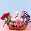 Rosy Charm with Teddy & Chocolate Bliss