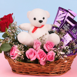 Rosy Charm with Teddy & Chocolate Bliss2