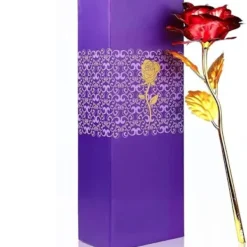 24K Golden Touch Red Rose