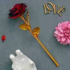 24K Golden Touch Red Rose2