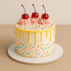 Cherry Confetti Delight Cake