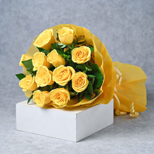 Chocolate Truffle Cake with Yellow Roses Gift Combo - Image 6