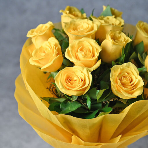 Chocolate Truffle Cake with Yellow Roses Gift Combo - Image 3