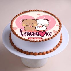 Bubu Dudu love personalised photo cake