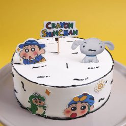 White Shinchan character cake for kids