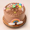 Cutesy teddy bear themed chocolate truffle birthday cake
