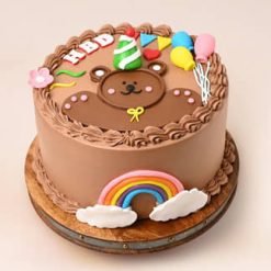 Cutesy teddy bear themed chocolate truffle birthday cake