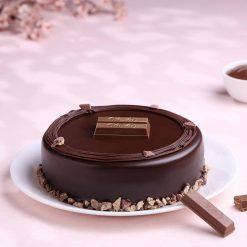 Chocolate truffle cake with KitKat bars