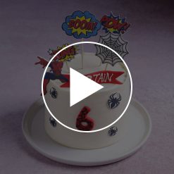 Alternate view of Spidey senses theme cake