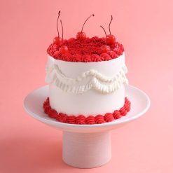 Cherries red velvet cream cake