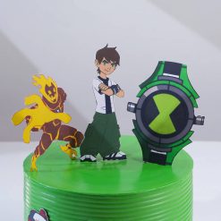 Close view of Ben 10 alien cake details
