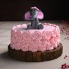 Pink rosette elephant theme cake
