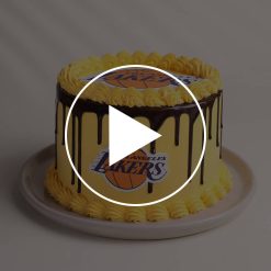 Lakers Drip Basketball Cake Alternate