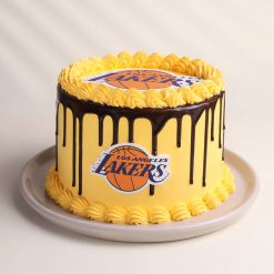 Lakers Drip Basketball Cake Detail