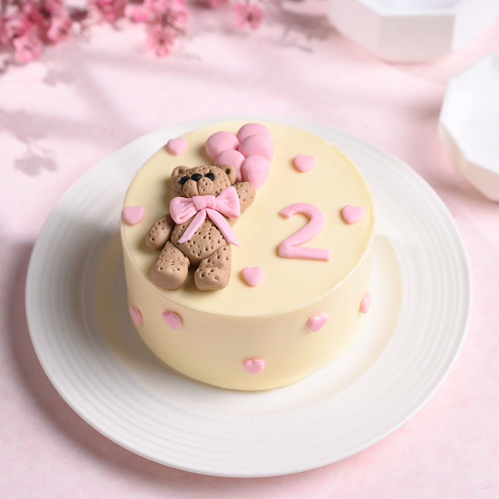 Pink Teddy Hug Bento Cake