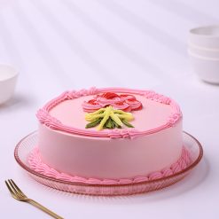 Pink rose bouquet cake detail