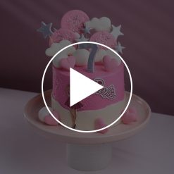Cloudy Barbie cake front view
