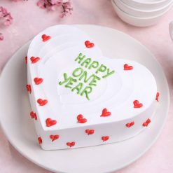Scarlet Hearts Pineapple Anniversary Cake