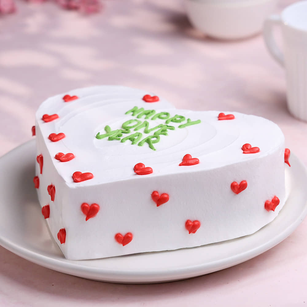 Scarlet Hearts Pineapple Anniversary Cake - Image 2