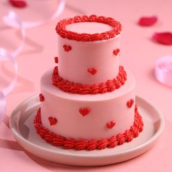 Alternative view of Romantic Heart Swirl Tiered Bento Cake